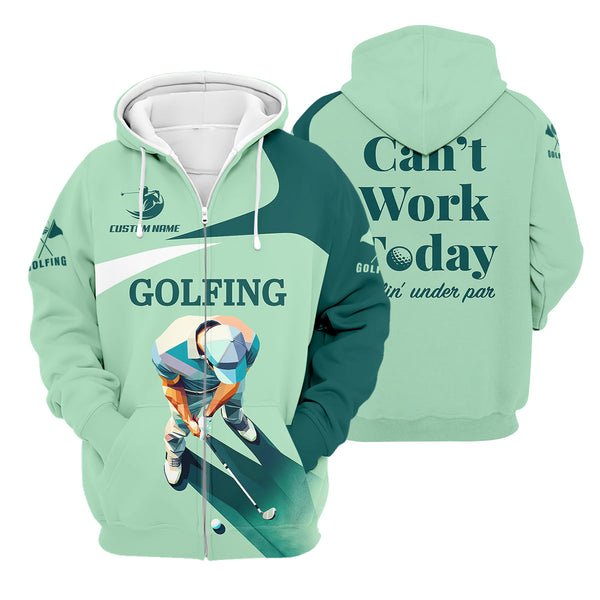 Maxcorners Can't Work Today Feelin Under Par Custom Men's Golf Polo Shirt, Funny Golf Shirt, Gift For Golfers