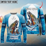 Maxcorners Trout Fishing Blue Wave Personalized Name, Team Name 3D Long Sleeve Shirt