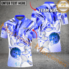 Maxcorners Color Tornado Bowling Jersey Multicolor Option Customized Name, Team Name 3D Polo Shirt