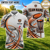 Maxcorners Disc Golf Disc & Basket Graphic with Dynamic Motion Lines Multicolor Customized Name, Team Name 3D Shirts