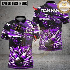 Maxcorners Bowling And Pins  Multicolor Customized Name, Team Name 3D Shirts
