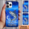 Maxcorners Deep Blue Water Splash Personalized Name Phone Case (13 Fish Species)