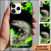 Maxcorners Fishing Neon Green Splash Personalized Name 3D Phone Case  (13 Fish Species)