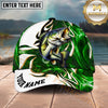 Maxcorners Fishing Green Tribal Swirl Personalized Name 3D Shirt (13 Fish Species)