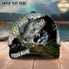 Maxcorners Fishing Gold Scale Lightning Splash Personalized Name 3D Cap (12 Fish Species)