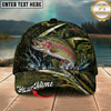 Maxcorners Fishing Woodland Camouflage Water Splash Personalized 3D Cap (12 Fish Species)