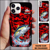 Maxcorners Red Camo Water Splash Personalized Name Phone Case (13 Fish Species)