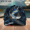 Maxcorners Fishing Midnight Thunder Hex Personalized Name 3D Cap (12 Fish Species)