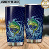 Maxcorners Fishing Tumbler Deep Navy Scale Texture Design Personalized Name Tumbler (13 Species)