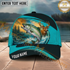 Maxcorners Fishing Deer Lake Outdoor Personalized Name 3D Cap (12 Fish Species)