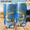 Maxcorners Fishing Tumbler Bright Blue Water Ripple Design Personalized Name Tumbler (13 Species)