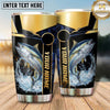 Maxcorners Fishing Tumbler Black Gold Trophy Stripe Design Personalized Name Tumbler (13 Species)