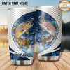 Maxcorners Fishing Tumbler White Blue Circular Water Ring Design Personalized Name Tumbler (13 Species)