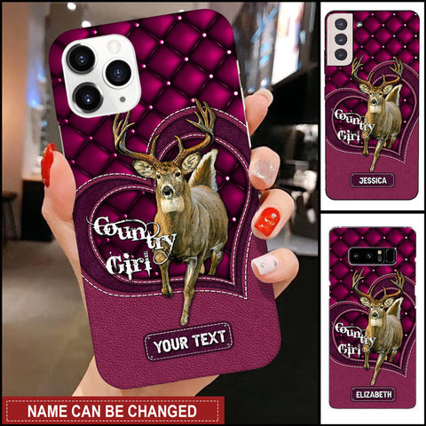 Maxcorners Country Girl Deer Hunting Personalized Name Phone Case