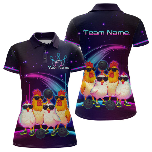 Maxcorners Funny Chicken Bowling Shirts for Women Men Team Bowling Jerseys  LM0910