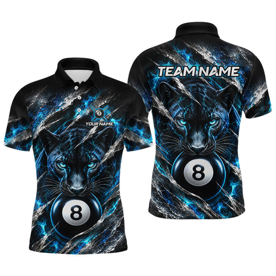Maxcorners Custom Panther 8 Ball Billiard Shirt Pool Billiard Jersey for Men