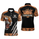 Maxcorners Tiger Bowling Shirt Custom Bowling Team Jersey for Men Bowling Outfit Polo & 1/4-Zip MT1309