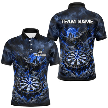 Maxcorners Custom Blue Raven Dart Shirt Moon Gothic Dart Team Jersey for Men