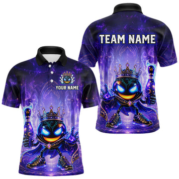 Maxcorners Custom Wizard Bowling Ball Shirt for Men Bowling Jersey League Polo & Quarter-Zip LM2405