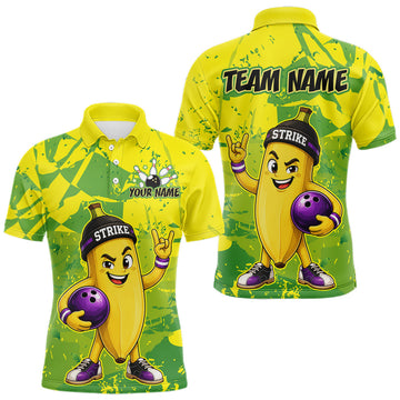 Maxcorners Custom Banana Bowling Shirt for Men, Funny Bowling Team Jersey, Bowling Outfit LM0208