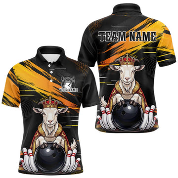Maxcorners Custom King Goat Bowling Shirt for Men Crown Bowling Team Jersey LM2709