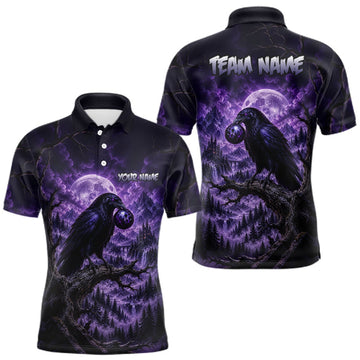 Maxcorners Custom Midnight Raven Bowling Shirt Bowling Team Jersey for Men LM2709