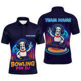 Maxcorners Funny Bowling Pins Music Shirt Custom Neon Bowling Jersey for Men Polo & 1/4 Zip Bowling Gift LM1610