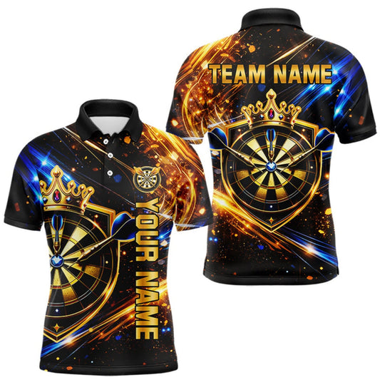 Maxcorners Custom King Crown Dartboard Shirt for Men Dart League Jersey Neon Dartboard Shirt LM1508