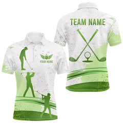 Maxcorners White and Green argyle pattern Mens Golf polo shirts Custom mens golf outfit LM1812