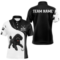 Maxcorners Funny Mens Golf Polo Shirt Black & White Pattern Golf Team Shirt Custom Golf Clubs, Dog Lover Gift