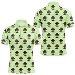 Maxcorners Mens Golf Polo Shirt Green Pattern Custom Golf Clubs Shirts For Men, Funny Poodle Dog Lover Gift