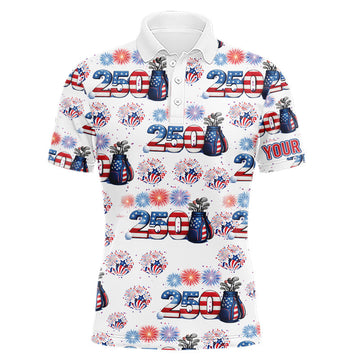 Maxcorners America 250th Anniversary Golf Polo Shirt For Men, Patriotic USA Golf Shirts, Group Golf Gift