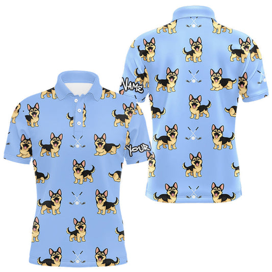 Maxcorners Mens Golf Polo Shirt Custom Funny German Shepherd Team Mens Golf Tops, Dog Lover Gift LM2201