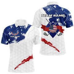 Maxcorners American Flag Mens Golf Polo Shirts Custom Patriotic Team Golf Shirts For Men Golf Gifts LM1812