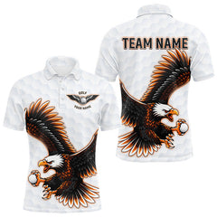 Maxcorners Mens Golf Polo Shirt Custom Eagle Golf Shirts Personalized Golf Clubs White Team Golf Top