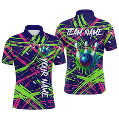 Maxcorners Custom Bowling Shirts for Team Women Men Custom Bowling Polo and 1/4 Zip Shirt LM1812