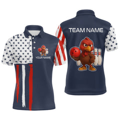 Maxcorners Patriotic Turkey Bowling Shirts for Women Men Team Bowling Jerseys for Thanksgiving LM0910