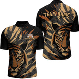 Maxcorners Tiger Bowling Shirts for Team Women Men Custom Tiger Bowling Polo & 1/4 Zip Shirt LM2110