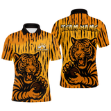 Maxcorners Tiger Bowling Shirts for Team Women Men Custom Bowling Jersey Polo & Quarter Zip Shirt LM2110