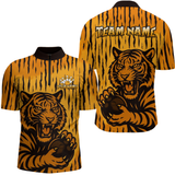 Maxcorners Tiger Bowling Shirts for Team Women Men Custom Bowling Jersey Polo & Quarter Zip Shirt LM2110