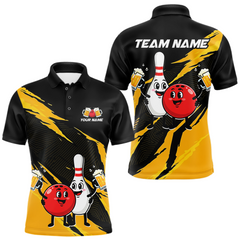 Maxcorners Yellow Funny Beer Bowling Shirts Beer Bowling Jersey Team Women Men Bowl League TU3012