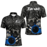 Maxcorners Gray Wolf Bowling Shirts for Team Women Men Wolf Bowling Jerseys Custom MT0111