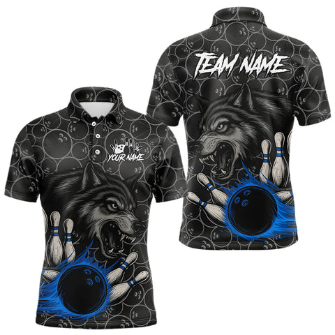 Maxcorners Gray Wolf Bowling Shirts for Team Women Men Wolf Bowling Jerseys Custom MT0111