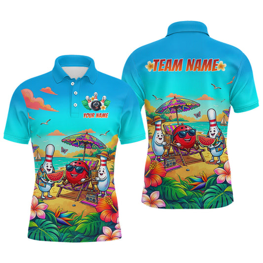 Custom Summer Bowling Jersey for Men Unisex Bowling Shirts for Team Polo & 1/4 Zip LM1203