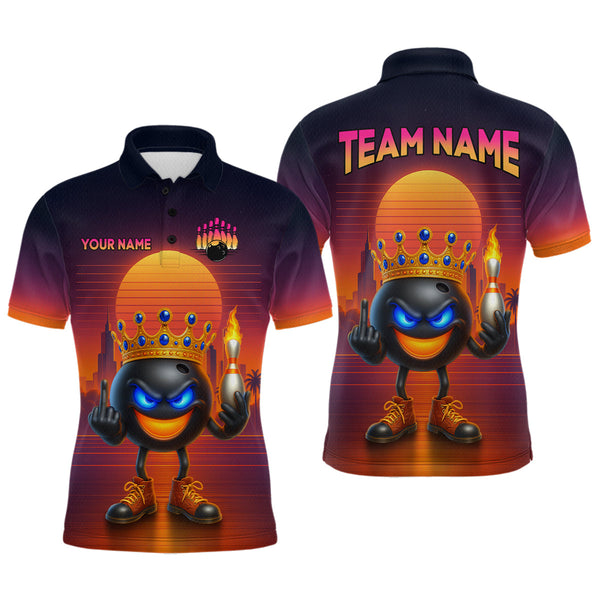 Maxcorners Custom Funny Bowling Jersey for Men Bowling Uniform Polo & 1/4 Zip Bowling Team Shirts TU1410