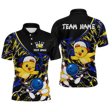 Maxcorners Custom Funny Chick Bowling Jersey for Men Chicken Bowling Team Shirts Bowling League