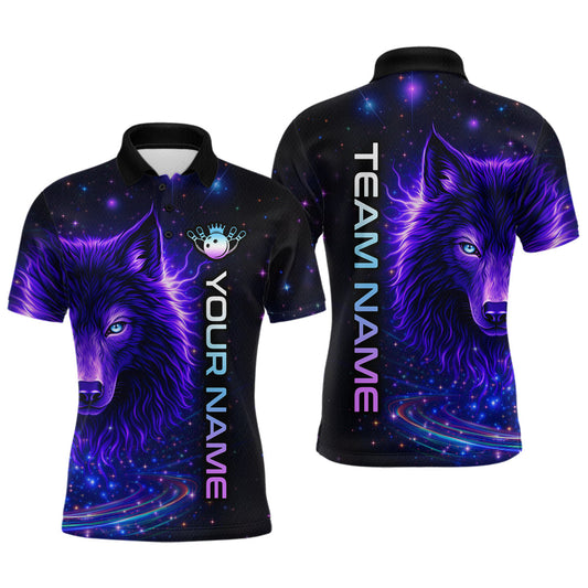 Maxcorners Custom Thunder Wolf Bowling Jersey for Men Bowling Uniform Polo &1/4 Zip Bowling Team Shirts
