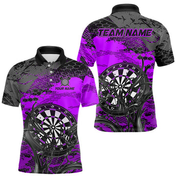 Maxcorners Purple Splatter Dartboard Custom Darts Shirt for Men Darts Team Jerseys Dartboard Shirt