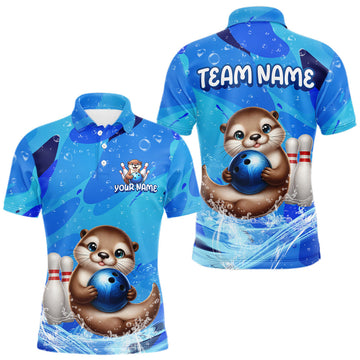 Maxcorners Custom Funny Otte Bowling Jersey for Men Bowling Team Shirts Bowling Gifts Polo & 1/4 Zip LM0404