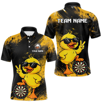 Maxcorners Custom Funny Duck Darts Shirt for Men Darts Team Jerseys for Player Dart League Shirts